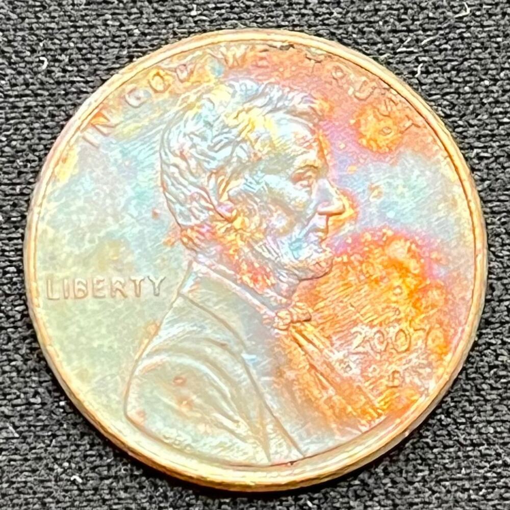 Lincoln Penny One Cent 2007-D Synthesized Morning Mist Color Toning Coin #45